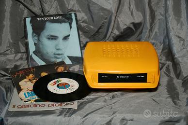 Mangiadischi PENNY anni '70 revisionato + 3 dischi