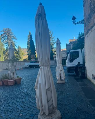 OMBRELLONI 4x4 legno 100%italiano e base 75kg