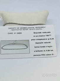 Bracciale tennis oro 18kt brillanti 0.80