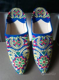 Pantofole ciabatte orientali con ricami, numero 40