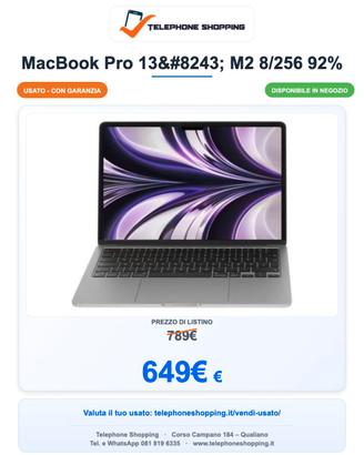 Apple MacBook Pro 13″ M2 8/256 92%
