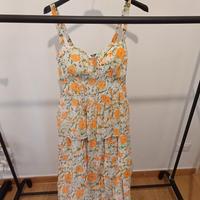 Vestito lungo floreale con spacco. Taglia M