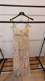 Vestito lungo floreale con spacco. Taglia M