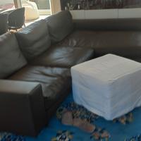 Divano ad l moderno in pelle