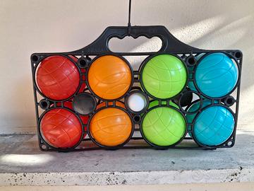 Bocce pétanque plastica x 8 per sabbia, erba, ext
