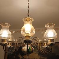 lampadario vetro e ceramica 