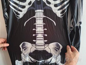 Costume, vestito di Halloween scheletro con Rose t