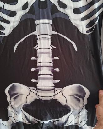 Costume, vestito di Halloween scheletro con Rose t