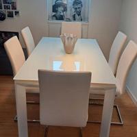 Tavolo allungabile cristallo + 10 sedie abbinate
