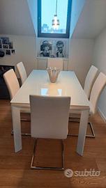 Tavolo allungabile cristallo + 10 sedie abbinate