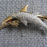 Swarovski spilla Delfini