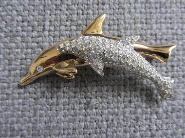 Swarovski spilla Delfini