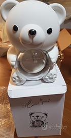 Teddy Bear Decorativo con Sfera Porta Rosa

