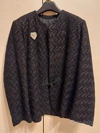 Giacca nera in tweed da donna