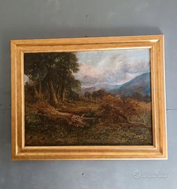 DIPINTO OLIO SU TELA  PAESAGGIO XIX SECOLO 