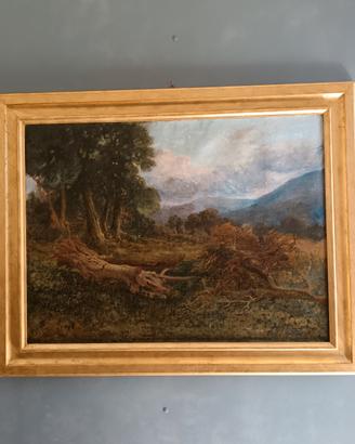 DIPINTO OLIO SU TELA  PAESAGGIO XIX SECOLO 