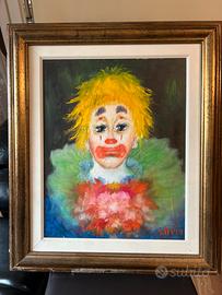 Olio su tela “Clown" di Silvio Smersy