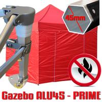 Gazebo 3x3 rosso allumino PVC certificato ignifugo