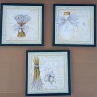 Tris di stampe con lavande + cornice 20x20 