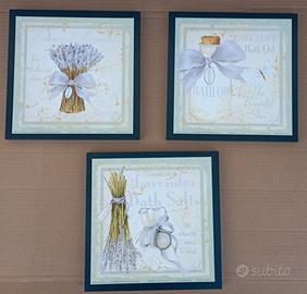 Tris di stampe con lavande + cornice 20x20 