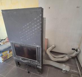 Monoblocco camino a legna con vetro