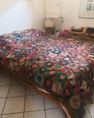Copriletto orientale patchwork fatto a mano