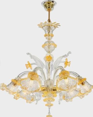 lampadario in murano a foglia d'oro