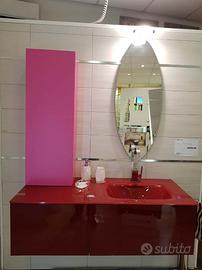 Mobile bagno laccato rosso lucido