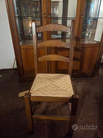 7 sedie in legno 