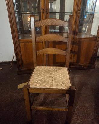 7 sedie in legno 