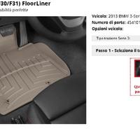 TAPPETINI AUTO weathertech PER BMW F31 F30