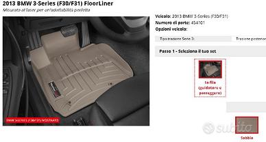 TAPPETINI AUTO weathertech PER BMW F31 F30