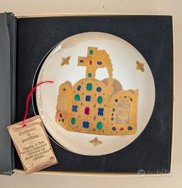 Piatto Decorativo-Corona Imperiale-Oro e Platino