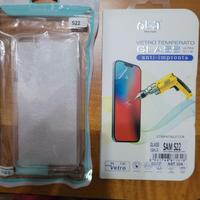 cover silicone samsung s22 + 3 vetro temperato