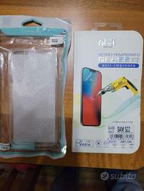 cover silicone samsung s22 + 3 vetro temperato