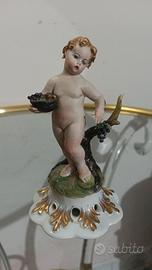 Statuina putto con uva Capodimonte Tyche Tosca 