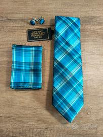 🇮🇹 Cravatta elegante + pochette e gemelli