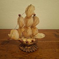 Veliero in conchiglie vintage anni '60