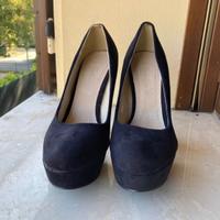 Scarpe décolleté nere con plateau