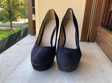 Scarpe décolleté nere con plateau