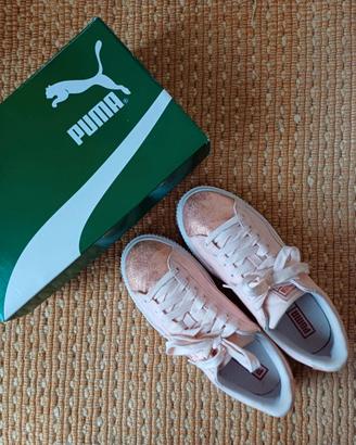 Sneaker Puma Rosa Basket Platform Canvas