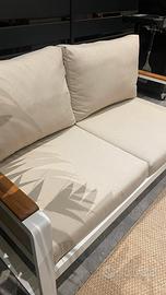 Divano Giardino Naterial 2 Posti Alluminio e Legno