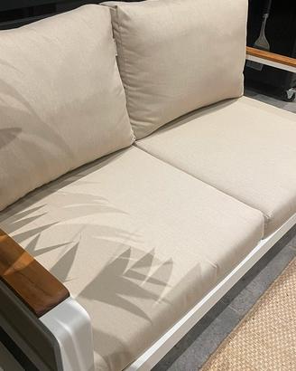 Divano Giardino Naterial 2 Posti Alluminio e Legno