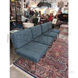 POLTRONCINE 4 PEZZI VINTAGE DESIGN BASE TUBOLARE C