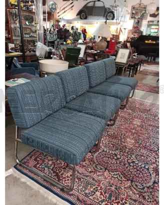 POLTRONCINE 4 PEZZI VINTAGE DESIGN BASE TUBOLARE C