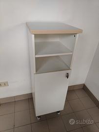 Mobiletto Multiuso Bianco con Ripiani e Anta