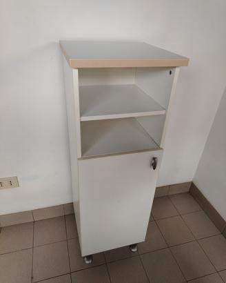 Mobiletto Multiuso Bianco con Ripiani e Anta