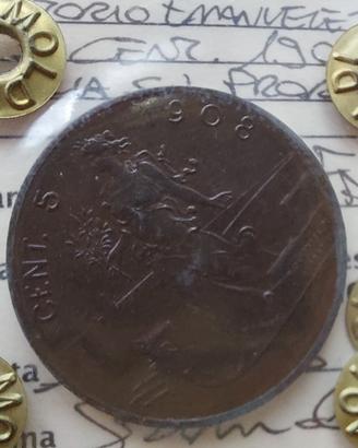5 centesimi 1908 Prora - Vittorio Emanuele III