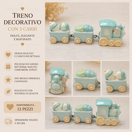 Trenino decorativo in ceramica / set 3 pezzi baby