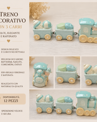 Trenino decorativo in ceramica / set 3 pezzi baby